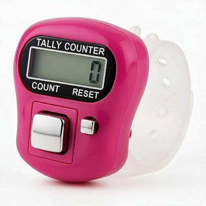 Digital Tally Counter, Finger Ring Counter with LCD Display, Count Reset, Multicolor