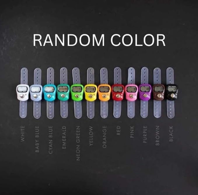 Digital Tally Counter, Finger Ring Counter with LCD Display, Count Reset, Multicolor