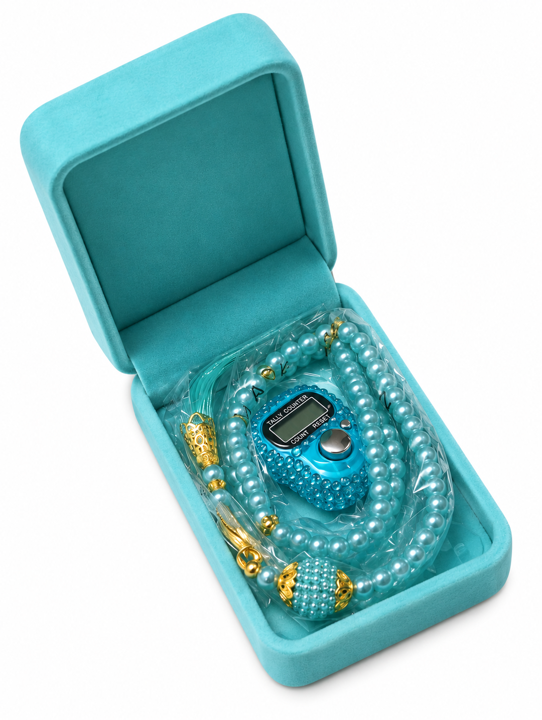 Digital & Pearl Tasbeeh Luxury Velvet Box Set
