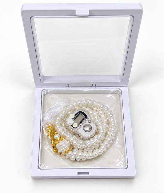 Luxury Pearl Tasbeeh Set with Digital Counter – Pack of 1