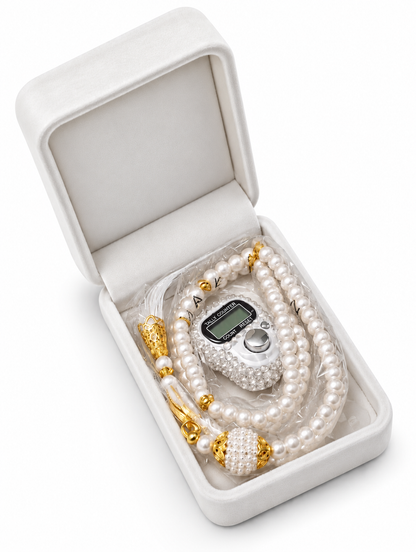 Digital & Pearl Tasbeeh Luxury Velvet Box Set