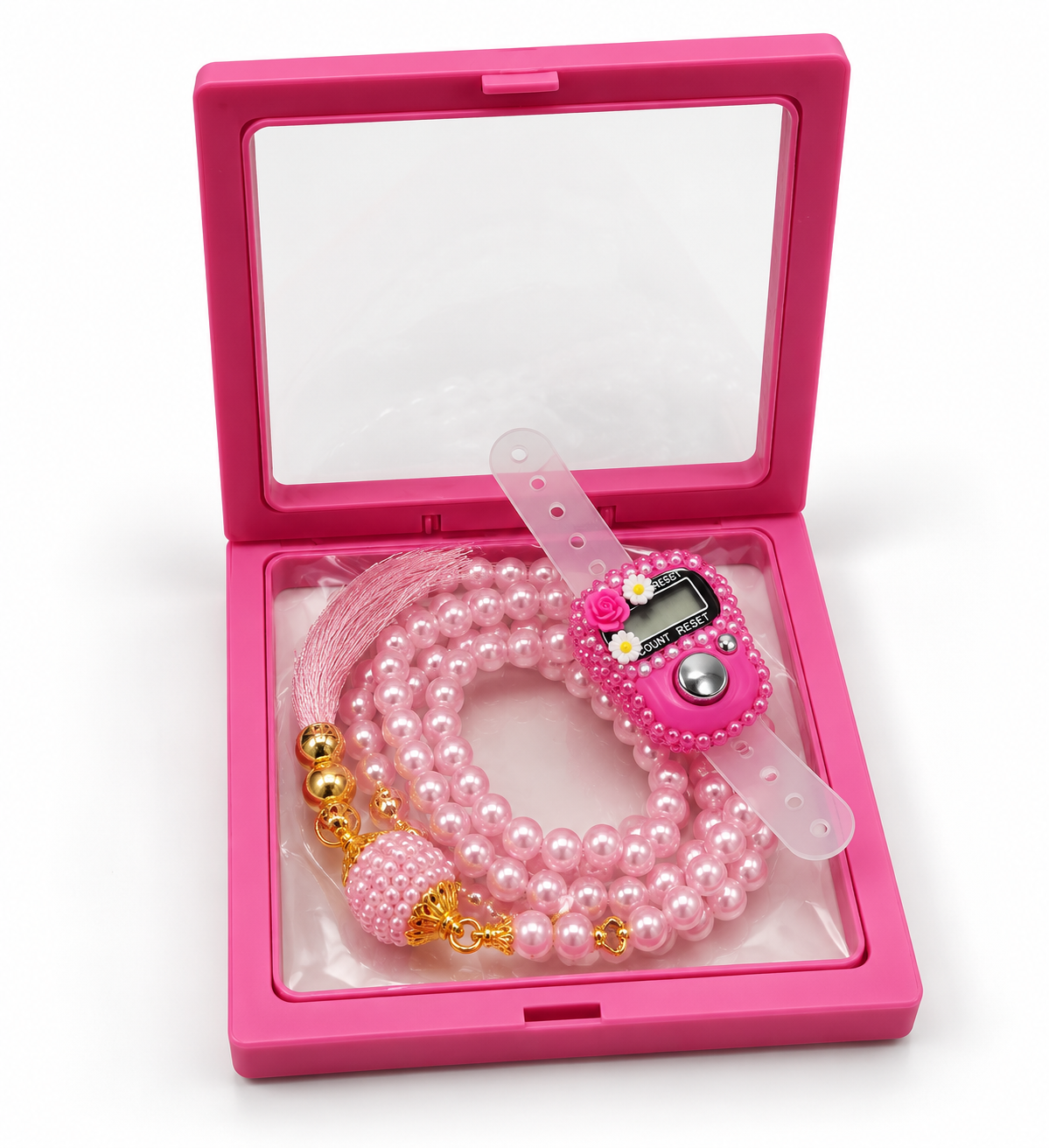 Luxury Pearl Tasbeeh Set with Digital Counter – Pack of 1