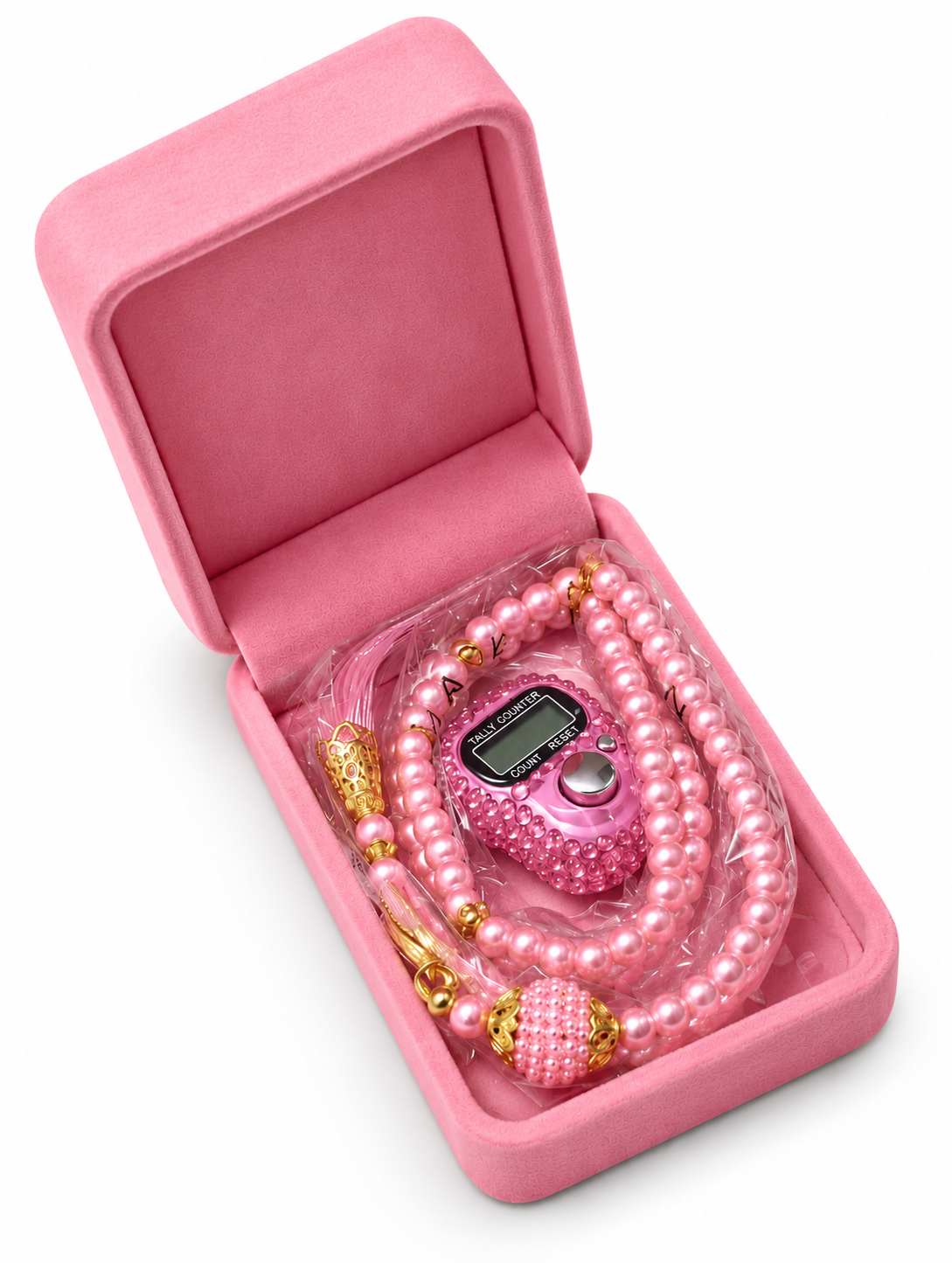 Digital & Pearl Tasbeeh Luxury Velvet Box Set