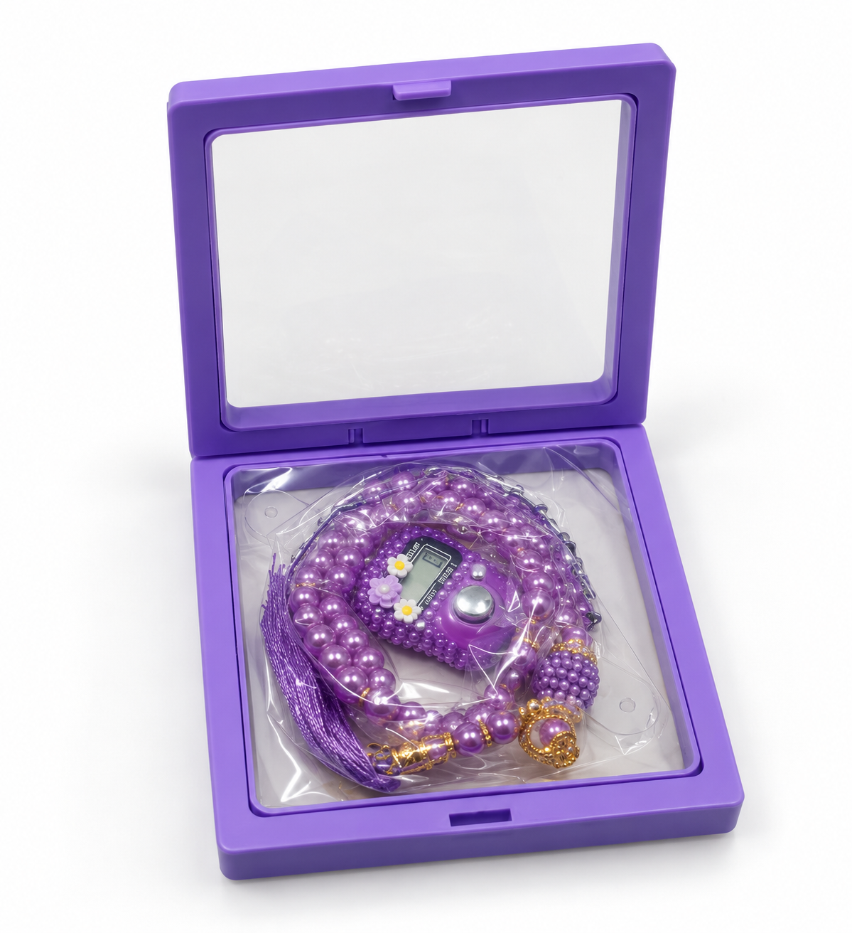 Luxury Pearl Tasbeeh Set with Digital Counter – Pack of 1