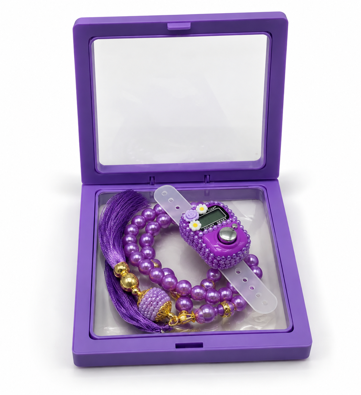 Luxury Pearl Tasbeeh Set with Digital Counter – Premium Islamic Gift Box - Pack or 6