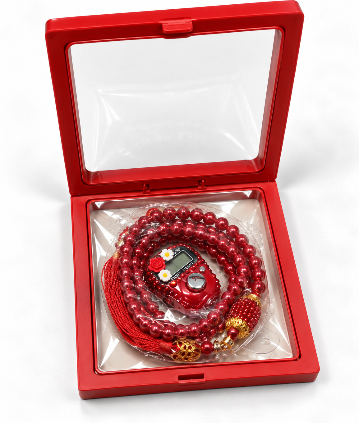 Luxury Pearl Tasbeeh Set with Digital Counter – Pack of 1